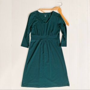 NWT Lands’ End Hunter Green V-Neck Dress